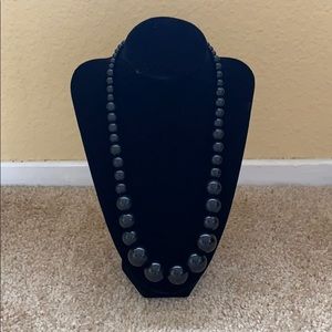 Black Plastic Bead Necklace